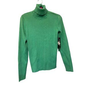 Lauren Ralph Lauren Light Emerald Green Ribbed Turtleneck Sweater L NWT